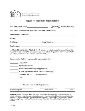 California Request Reasonable Accommodation Fill Online Printable