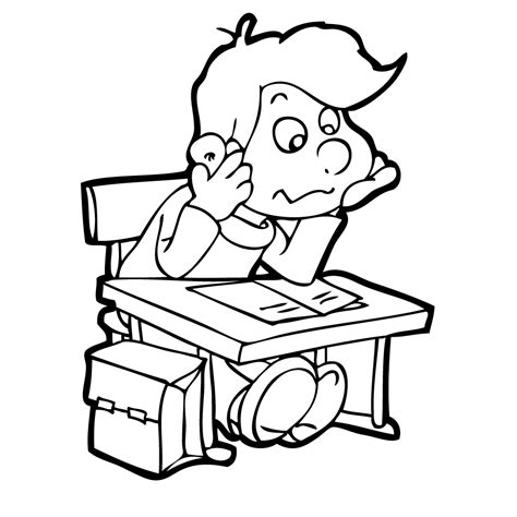 Estudante Desenho Carteira Tudodesenhos Dia Sketch Coloring Page