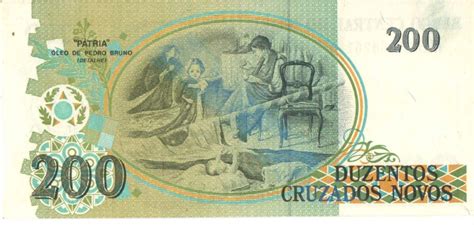 Brazil Paper Money Banknote 200 Cruzados Novos 1989 C208 UNC