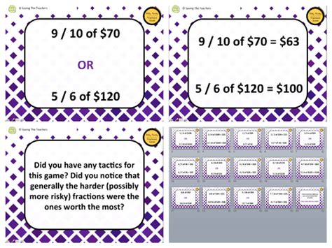 Fractions of Numbers Game | Teaching Resources