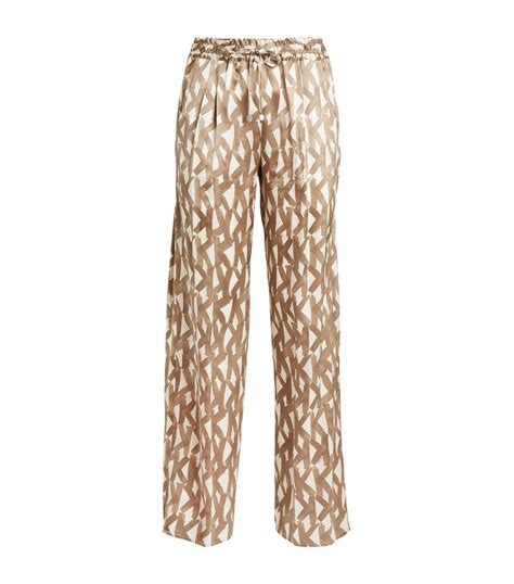 Womens Kiton Brown Silk Patterned Wide Leg Trousers Harrods Uk