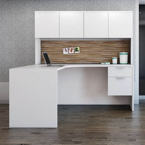 Laminate L-Shaped Desk with Hutch - 8 colors! - McAleers Office ...