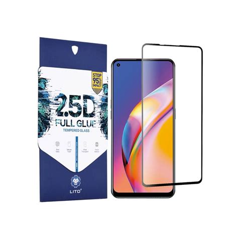 Защитно фолио Lito Full Glue за Oppo Reno 5 Lite, прозрачно с черен ръб ...