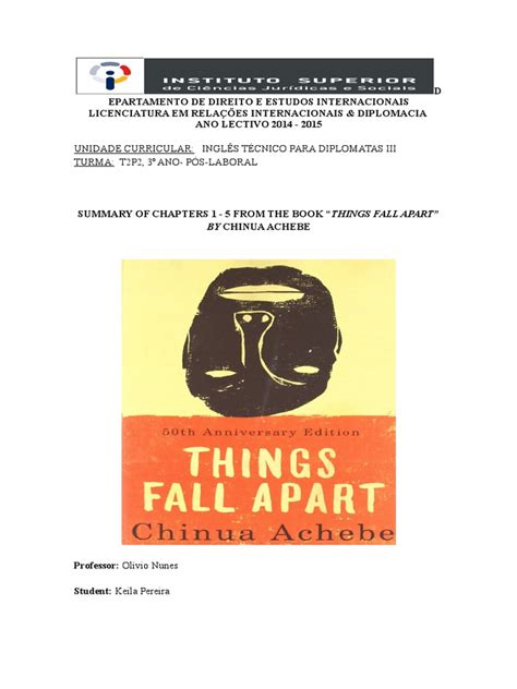 Summary Things Fall Apart Chapter 1 5 Pdf