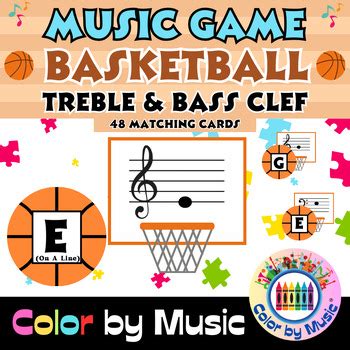 March Madness Basketball Treble Clef Bass Clef Game Elementary