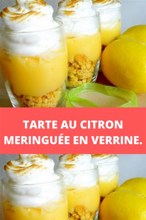 Tarte au citron meringuée en verrine Recettes du net