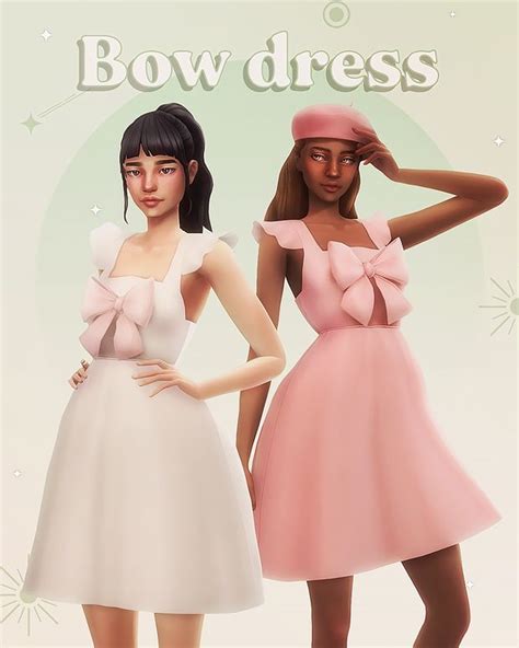 Bow Dress Miiko On Patreon In Sims Sims Clothing Sims