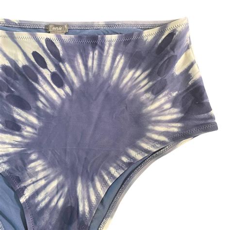 Aerie Womens Blue White Tye Dye High Waisted Bikini Depop