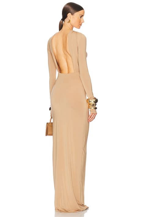 Helsa Jersey Backless Maxi Dress In Nude Revolve