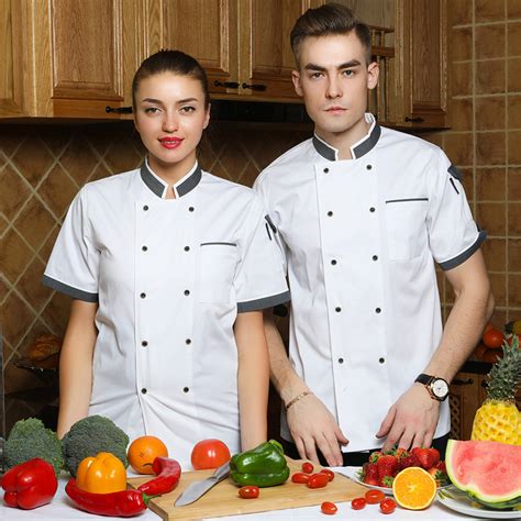 Irder Short Sleeve Double Breasted Chef Jacket Work Uniform