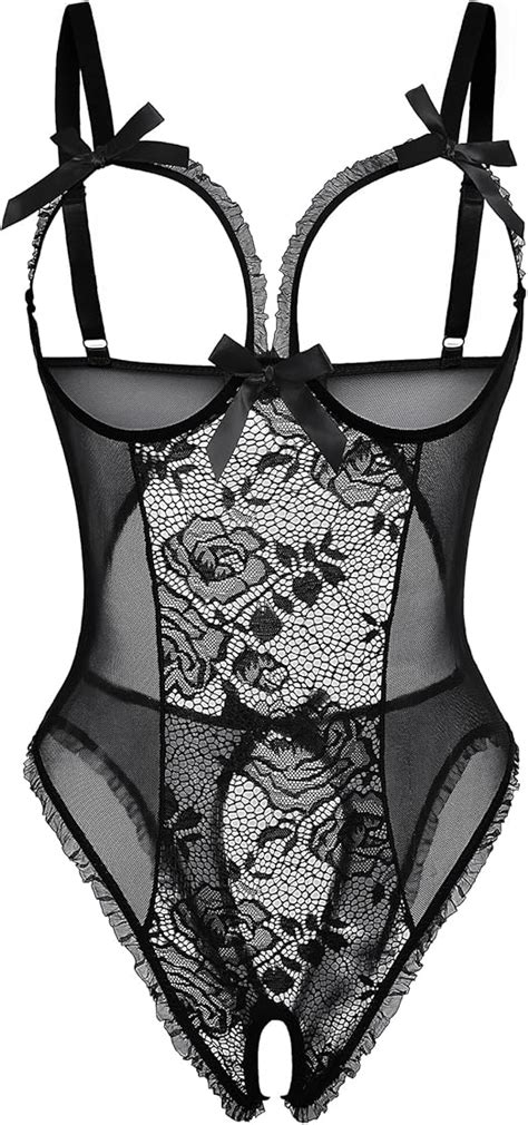 Avidlove Lingerie For Women Sexy Teddy One Piece Lace Babydoll Bodysuit Nightie Black Small At