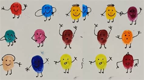 Fingerprint art ideas for kids😍| How to draw little people | step by ...
