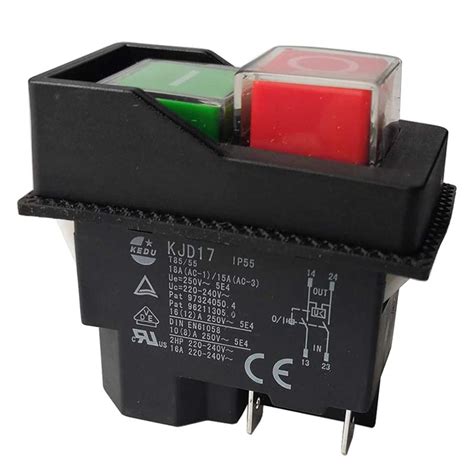 Электромагнитные выключатели Кнопочные KJD17 220V 4 Pin - купить по ...