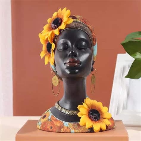 Statue De T Te De Femme Africaine Sculpture D Art F Minin En R Sine