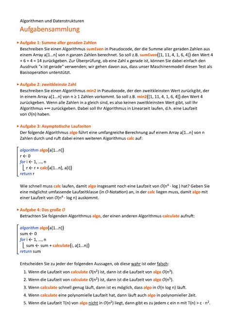Au D Aufgabensammlung Warning Tt Undefined Function Algorithmen