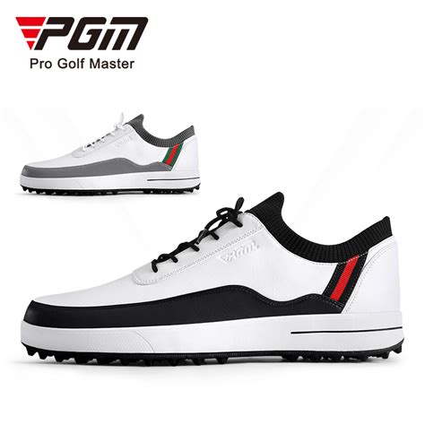 PGM-高尔夫男士飞织布橡胶鞋 brand black golf shoes waterproof custom spike less golf shoes