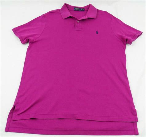 Polo Ralph Lauren Magenta Purple Short Sleeve Shirt Mens Xl 100 Cotton