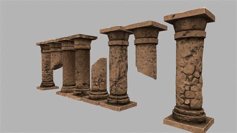 Pillar Set 2 3d Model 10 Obj Free3d