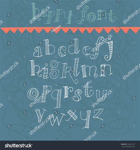 Handwritten Calligraphy Ink Font Unique Alphabet Stock Vector Royalty