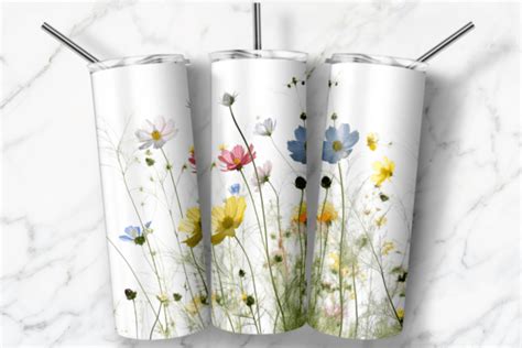 Daisy Gold Glitter Tumbler Wrap Graphic By Skye Design Creative Fabrica