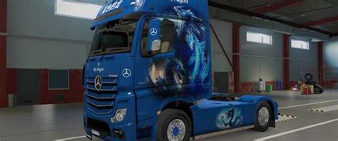 ETS2: Mercedes Actros MP4 Blue Dragon Skin v 1.0 Trucks, Mercedes, Skins Mod für Eurotruck ...