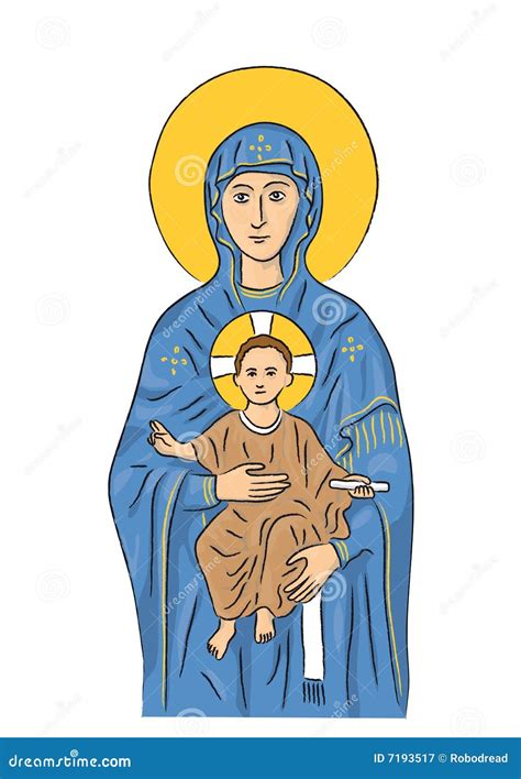 Mary And Jesus Vector Stock Vector Illustration Of Fertility