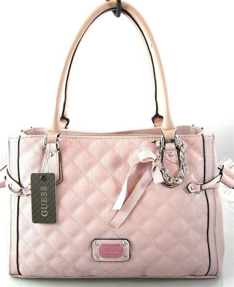 Authentic New Nwt Guess Pristine Pink Tote Bag Purse Guess Totesshoppers With Images Guess