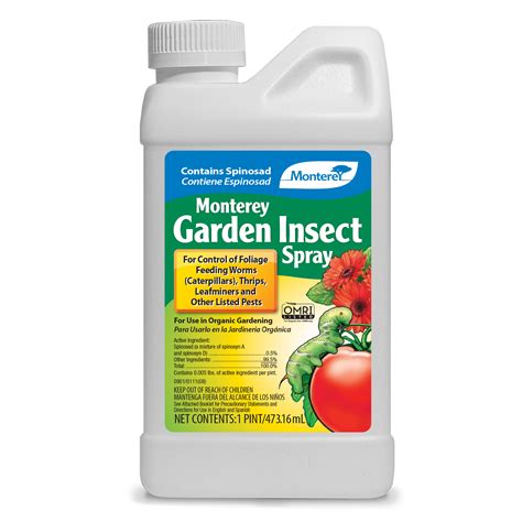 Monterey Garden Insect Spray Liquid Insecticide Concentrate Organic 8 Oz