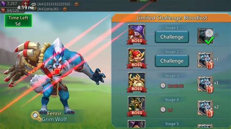 Lord S Mobile Grim Wolf Fenrir Limited Challenge Stage 1 YouTube