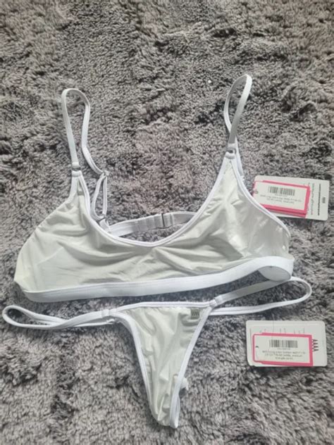 Wicked Weasel Micro String Bikini Bottom Thong Crop Top Farbe Weiß Gr