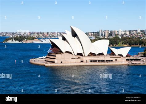 Sydney Opera House From Harbour Bridge Sydney Australia Stock Photo