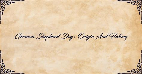 Origin And History Of German Shepherd Dog