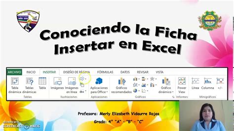 Sesión Conociendo La Ficha Insertar En Excel Youtube