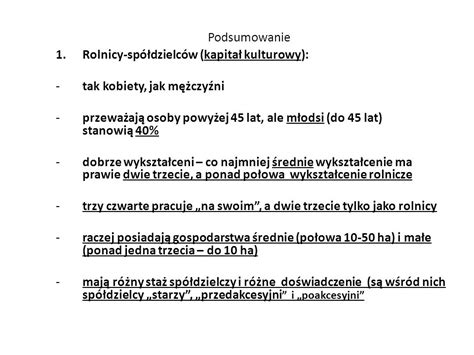 Stan I Perspektywy Sp Dzielczo Ci Wiejskiej W Polsce Rolnicy