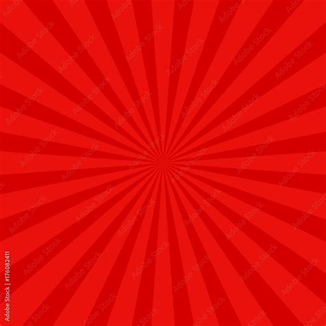 Red Retro Abstract Sun Ray Background Vector Graphic Design With