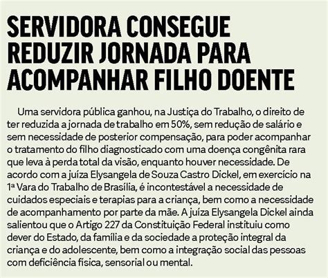 Servidora Consegue Reduzir Jornada Para Acompanhar Filho Doente