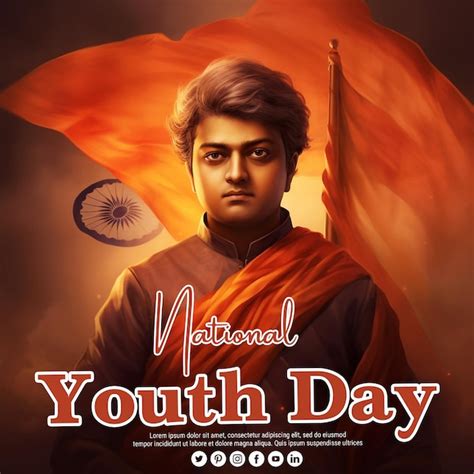 Premium PSD Happy National Youth Day Background Psd