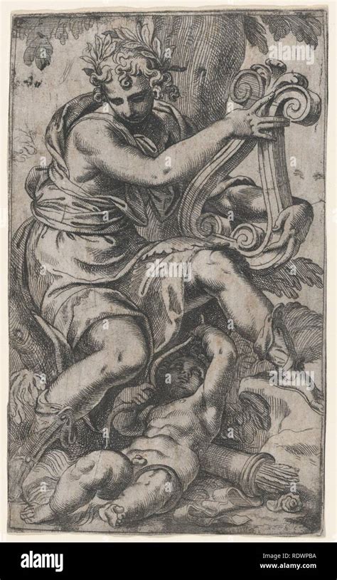 Apollo With Lyre And Cupid Stock Photo Alamy