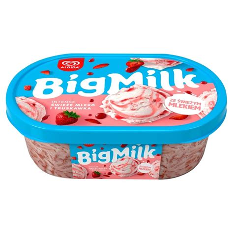 Big Milk Intense Lody świeże mleko i truskawki 1000 ml Zakupy online