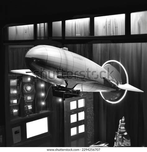 Black White Photo Hydrogen Airship Ai Generated Image 2294256707