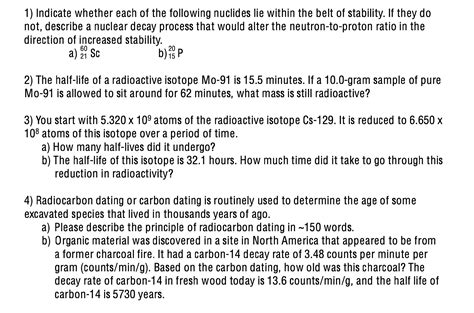 Solved Indicate Whether Each Of The Following Nuclides Chegg