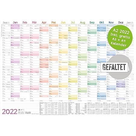 XL Wandkalender 2022 DIN A3 29 7 x 40 2 cm für 14 Monate Dez 2021