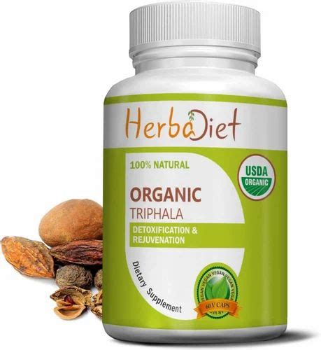 Organic Triphala Capsules Made With Organic Amalaki Haritaki