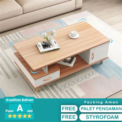 Jual Meja Ruang Tamu Minimalis Ruang Keluarga Modern Putih | Shopee