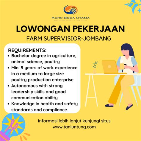 Lowongan Kerja Pertanian Farm Supervisor Di Agro Boga Utama Group