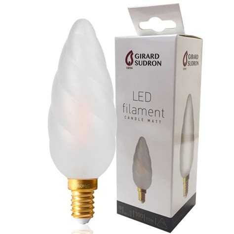 Ampoule LED à Filament E14 4W Flamme Torsadée Géante Girard Sudron