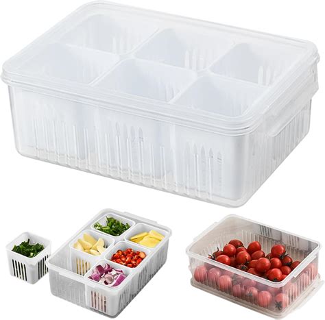 Amazon Dingerjar Divided Veggie Tray With Lid Snackle Box Food