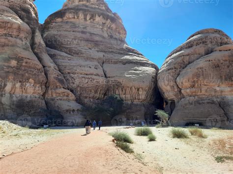Beautiful daytime view of Al Hegra, Madain Saleh archaeological site in ...