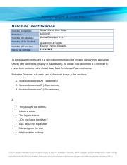 U2 Sentences docx Assignment 4 Text file Datos de identificación
