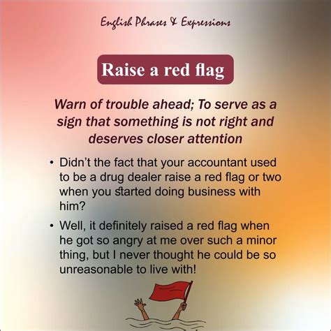 English Idioms & Phrases - raise a red flag | Idioms and phrases ...